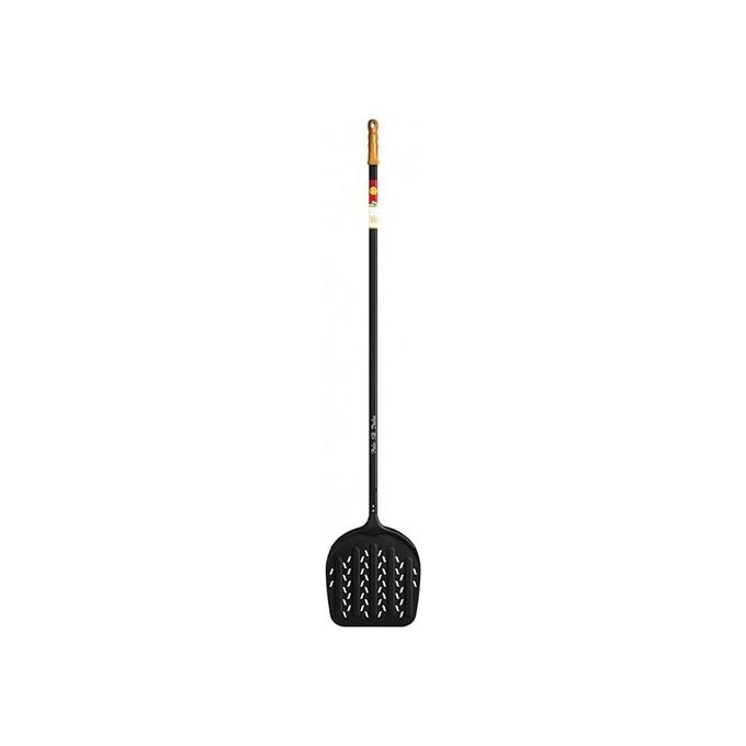 Lilly Codroipo 3646333 Italia 3D Pala Pizza Forata Alluminio Anodizzato 33 cm Manico 170 cm colore Nero