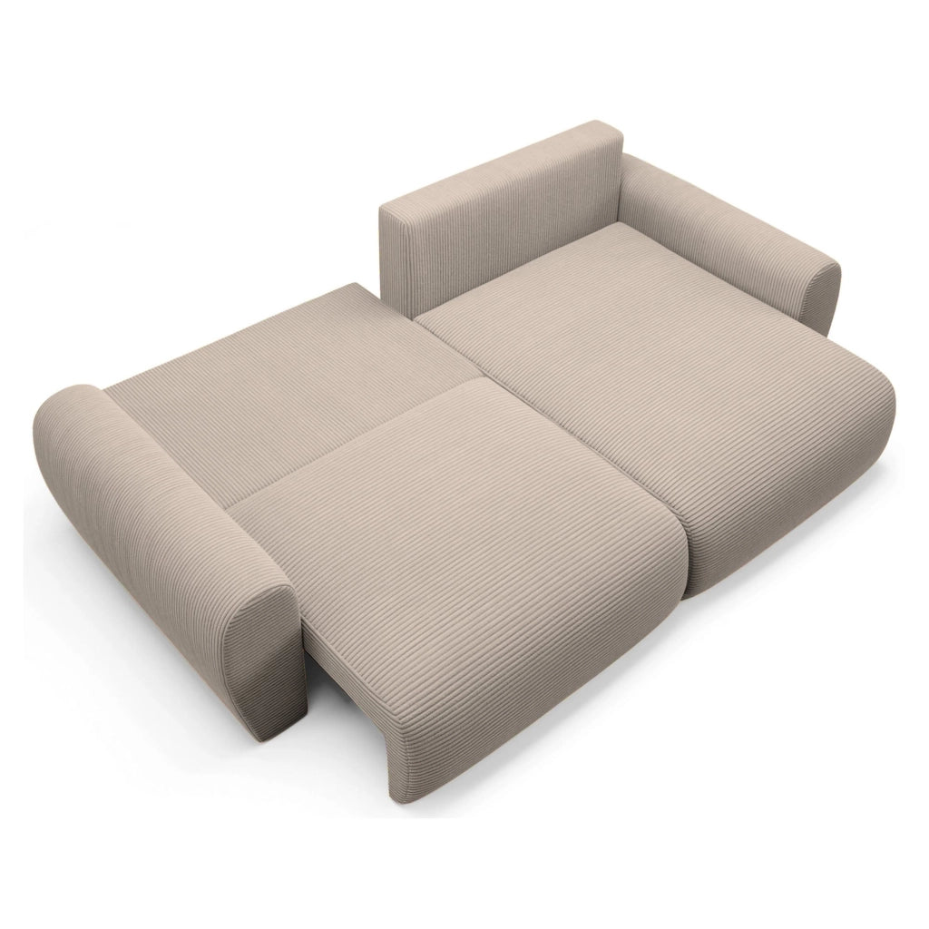 Paullo, Divano Letto con Penisola Contenitore, 253x153 cm Beige