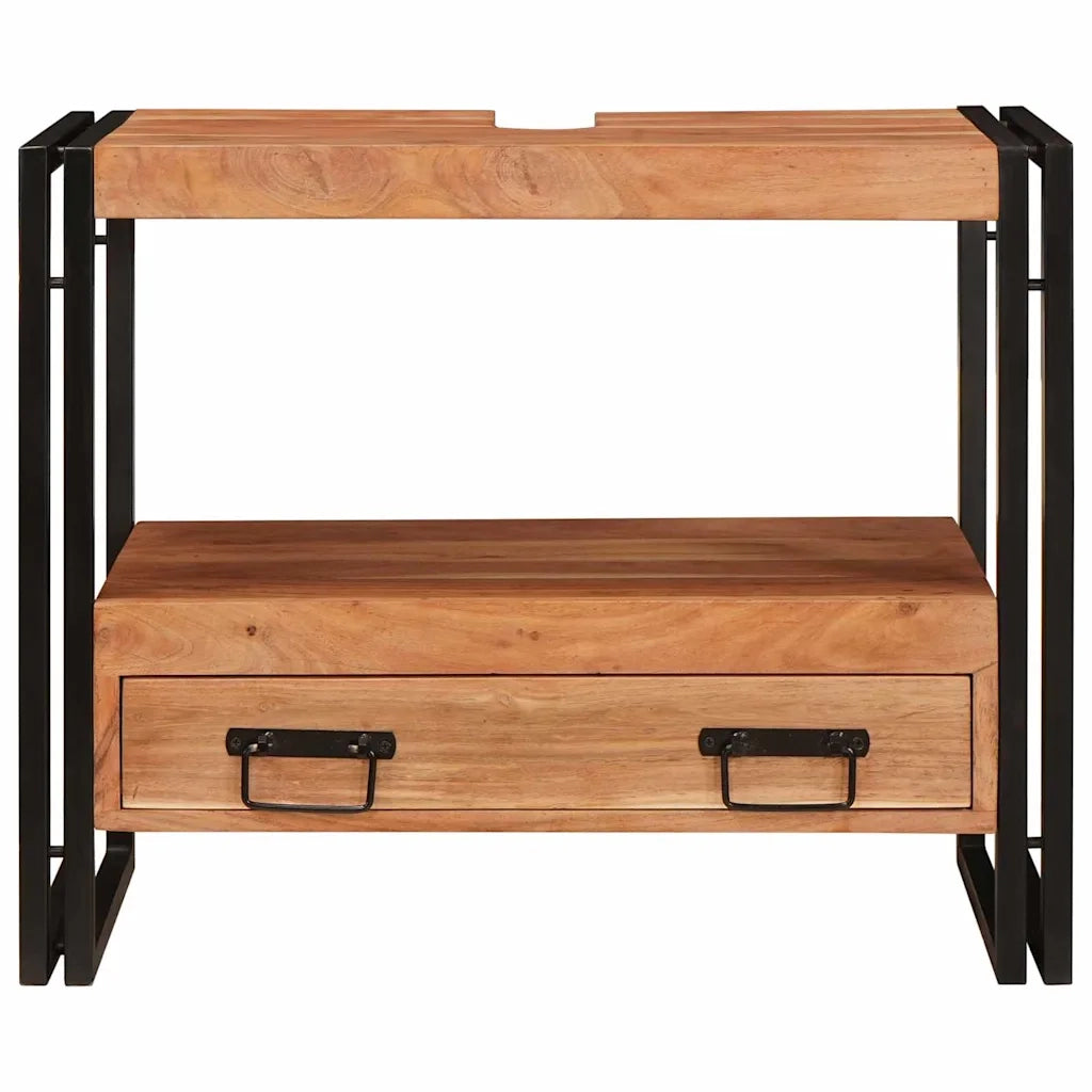 vidaXL Mobile sottolavabo Legno massello di acacia e ferro