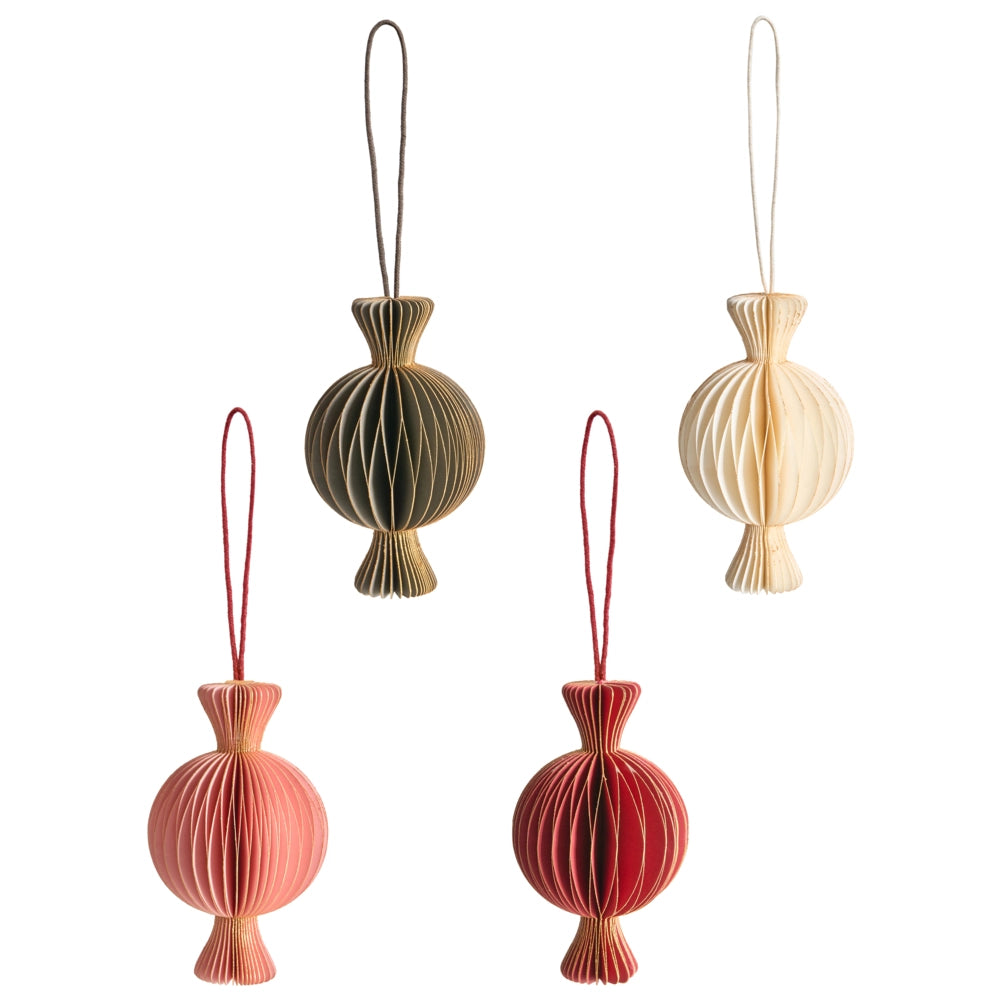 Set di 16 palline natalizie multicolori in carta a nido d'ape da appendere Decorazioni 3D per Natale