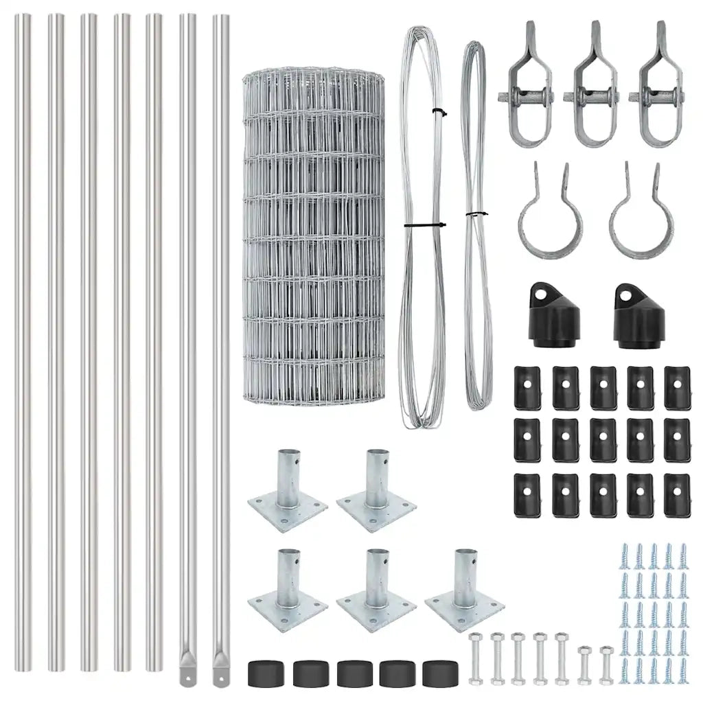 Recinzione da Giardino | Recinzione con Posto Argento 0,4 x 10 m Acciaio