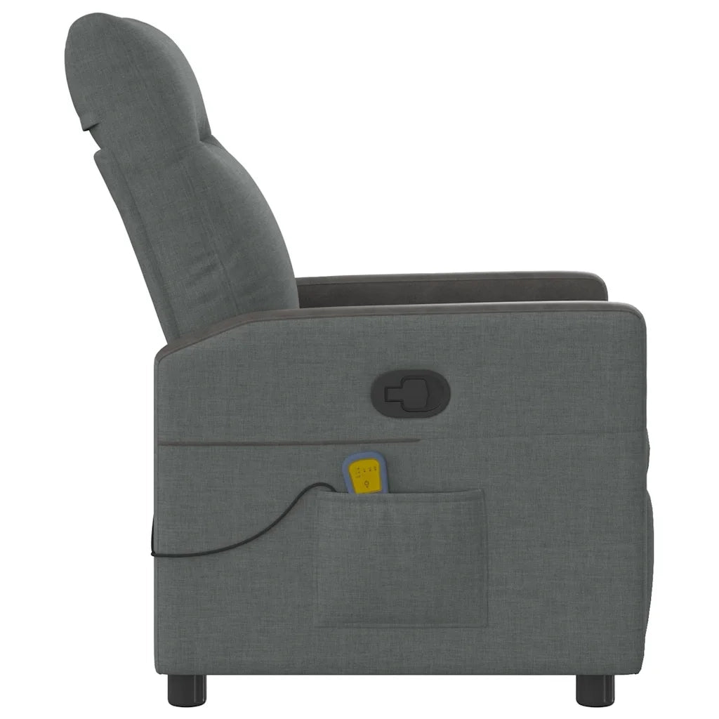Poltrona reclinabile massaggiante in tessuto grigio scuro 4104833