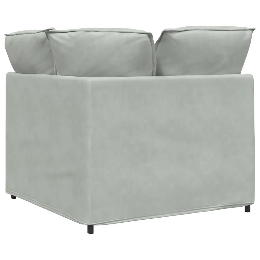 Modulo Angolare Divano Modulare con Cuscini Grigio Chiaro 100cm CFW5861746
