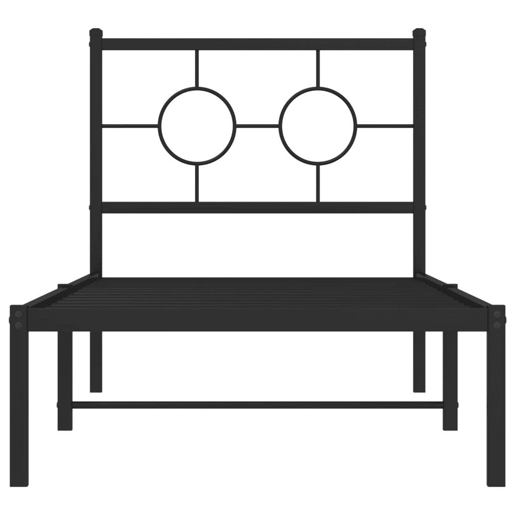 Giroletto con Testiera-Struttura Letto con testiera in Metallo Nero 80x200 cm 324443