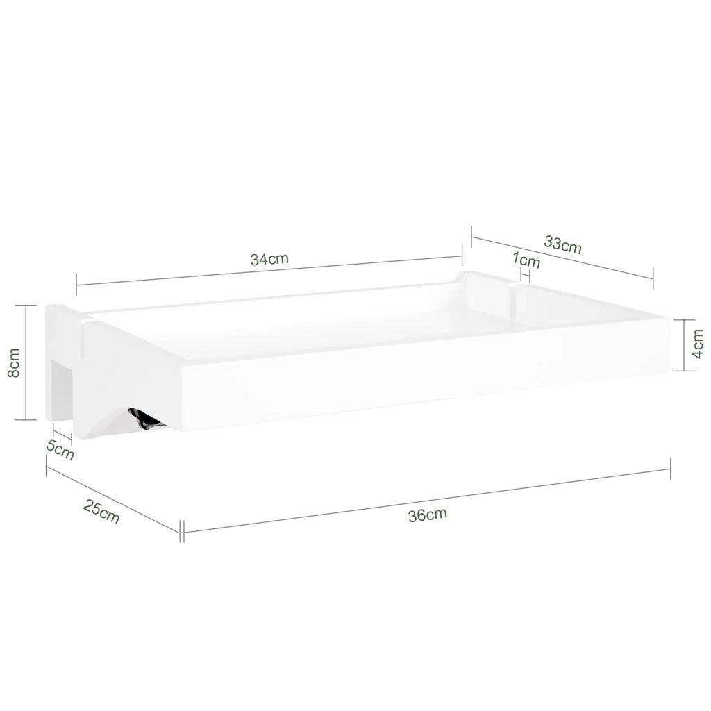 Vassoio da letto Mensole per Camerette Comodino Piccolo Portaoggetti sul Comodino Bianco NKD01-W