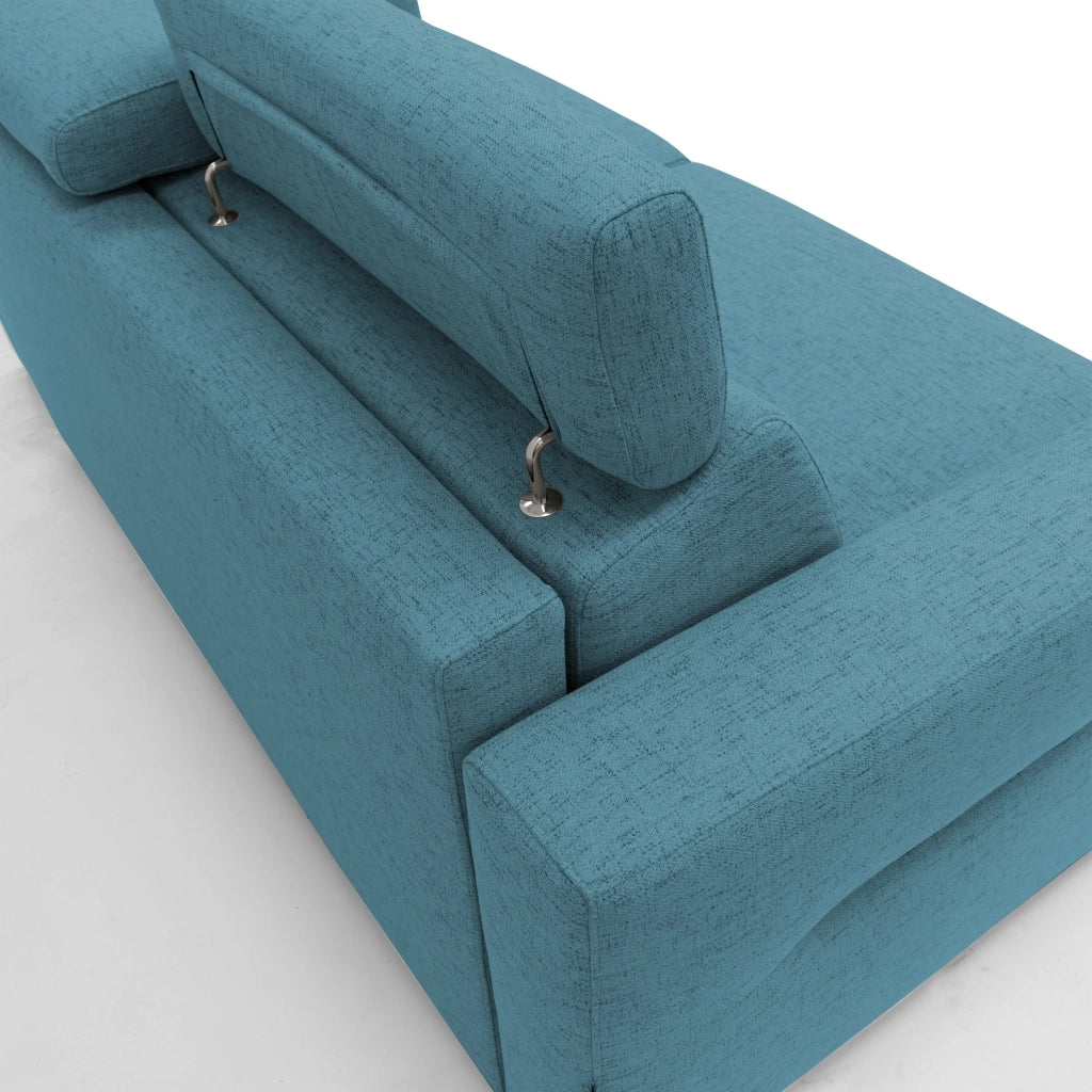 Avalon Divano letto con materasso H18 180 cm (mat. 120x197 cm) azzurro