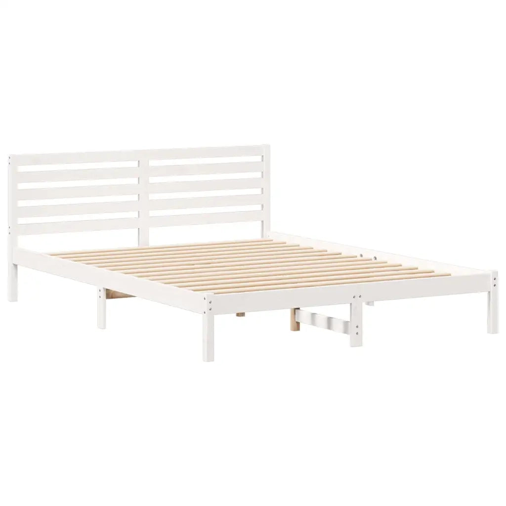 Struttura del letto Bianco 160 x 220 cm Pino massello