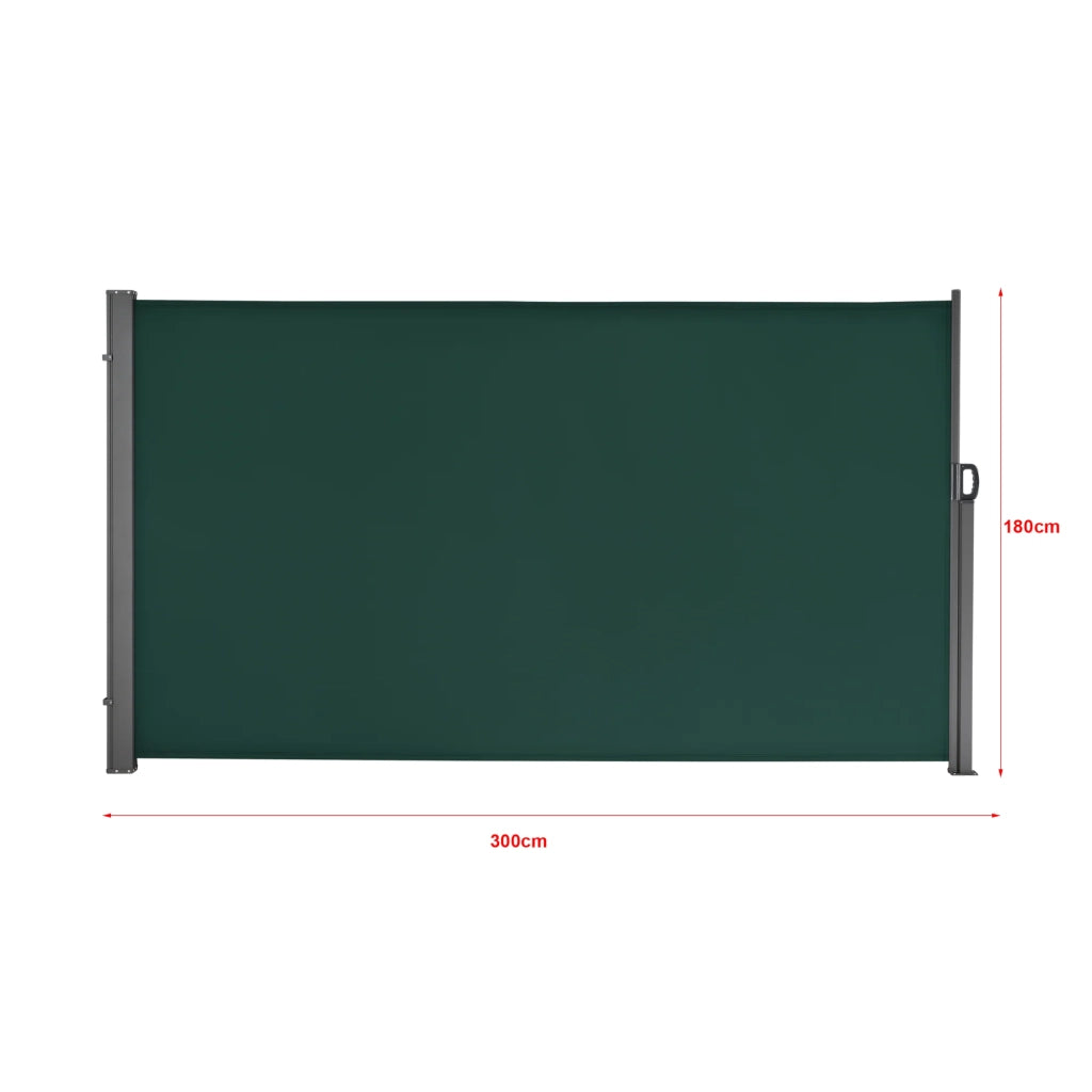 Tenda per balcone laterale acciaio poliestere 180 x 300 cm verde scuro 03_0006579