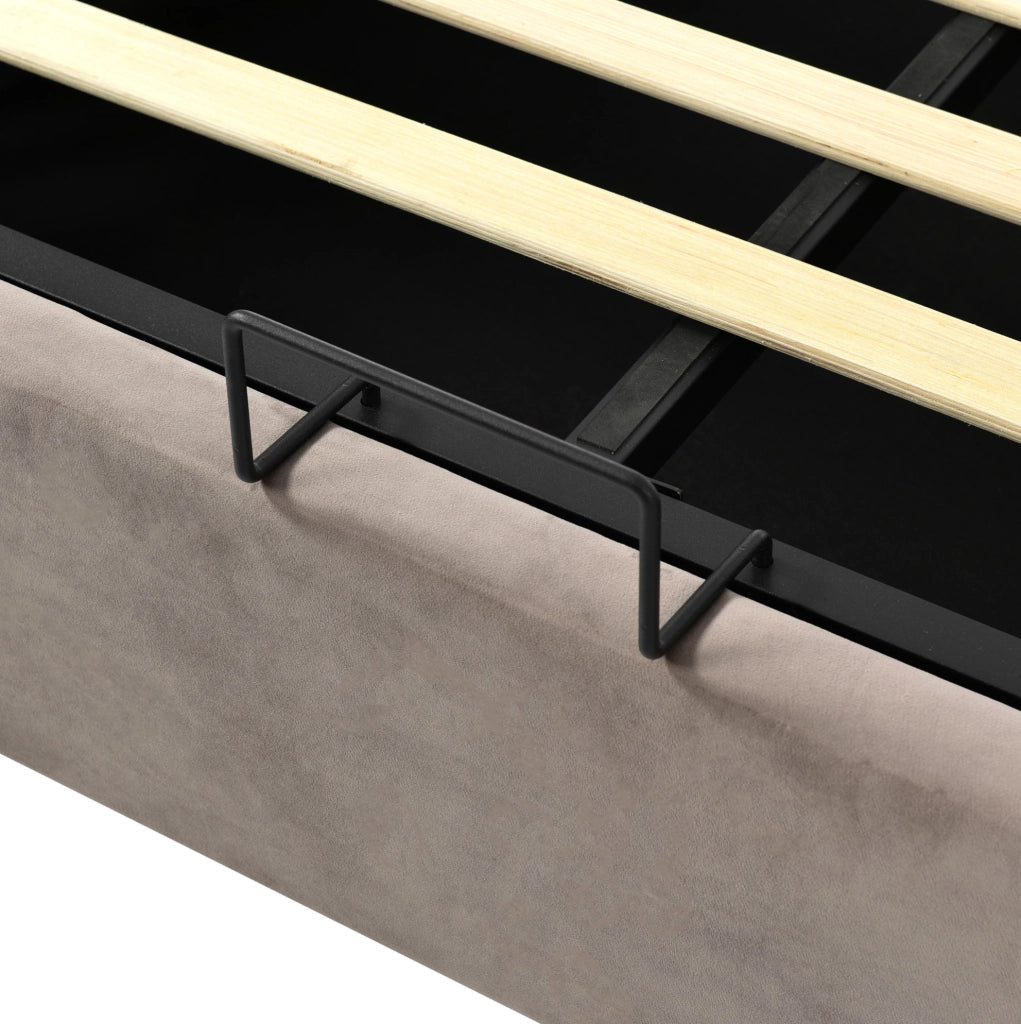 Letto imbottito 90x200 con testiera regolabile e contenitore salvaspazio