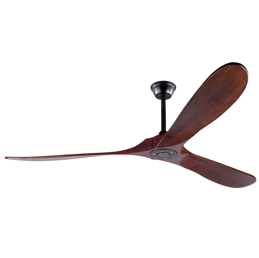 Ventilatore a soffitto senza luce con telecomando; 6 velocità; nero e noce scuro