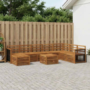 Set di divani da esterno 7 pz Naturale Legno di Acacia Massello 3384740