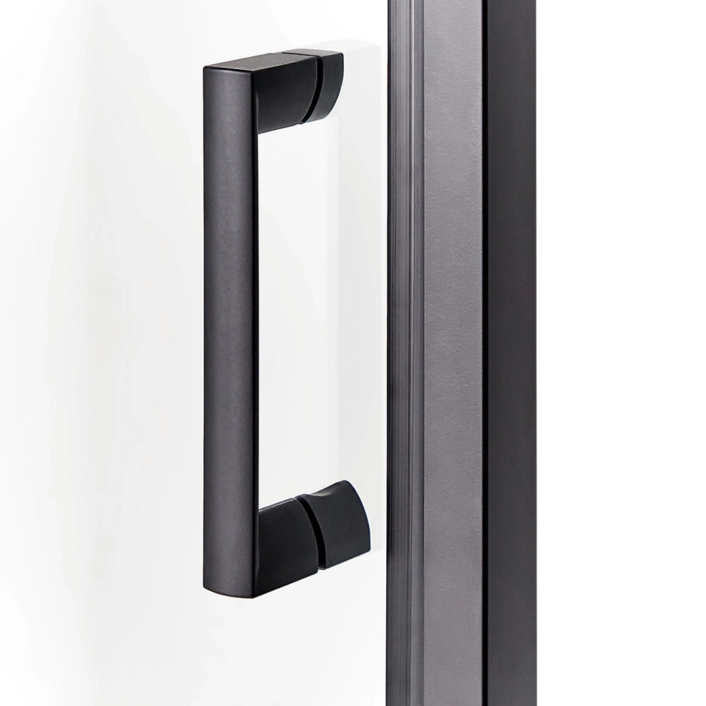 Box Doccia Vetro Temperato nero Cornice Alluminio Anta Singola Quadrata 80 x 80 x 185 cm