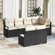 Set di divani 7 pcs Nero polyrattan