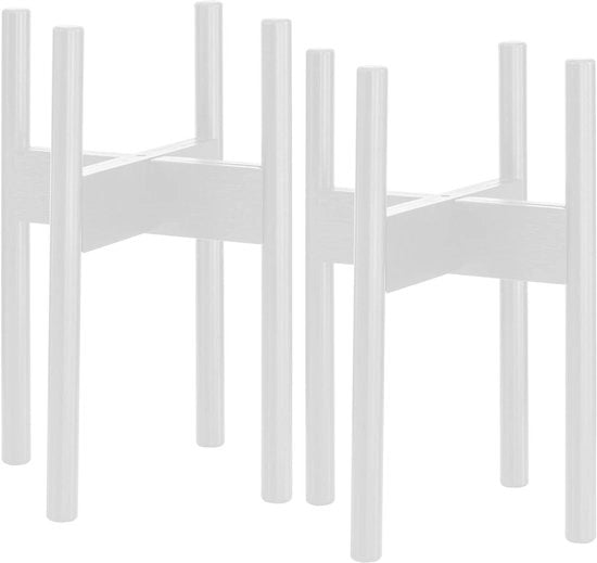 Supporti per piante in bambù - regolabili - 2 pezzi - bianchi - legno di bambù