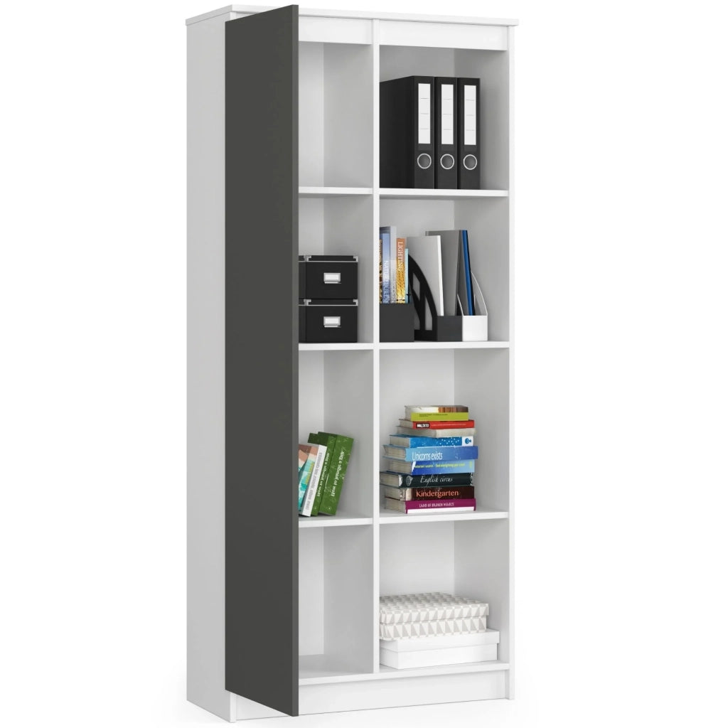 Armadio da ufficio AKORD R80 Bianca 80 cm 1 anta inserto frontale Grigio Grafite 80x35x180 cm
