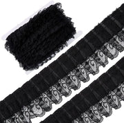 Tulle a doppia faccia con ruches e organza geperlage per cucito e artigianato