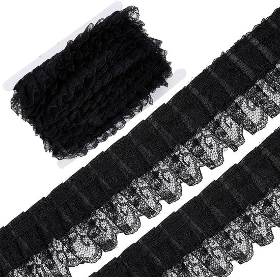 Tulle a doppia faccia con ruches e organza geperlage per cucito e artigianato