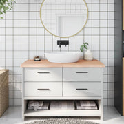 Piano Bagno 120x60x(2-4) cm in Legno Massello Non Trattatocod mxl 95898