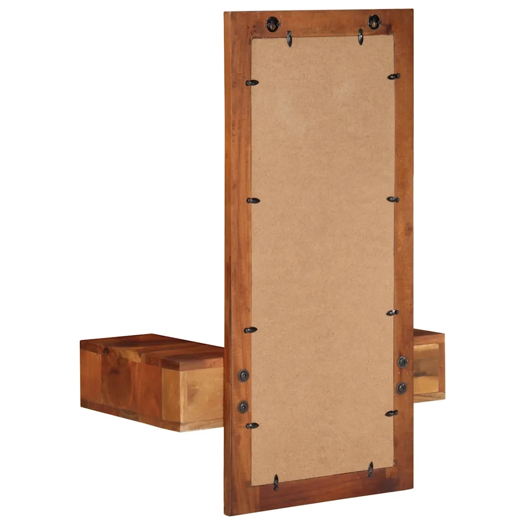 Specchio da Parete c/ Cassetti 60x33x90cm Legno Massello Acacia