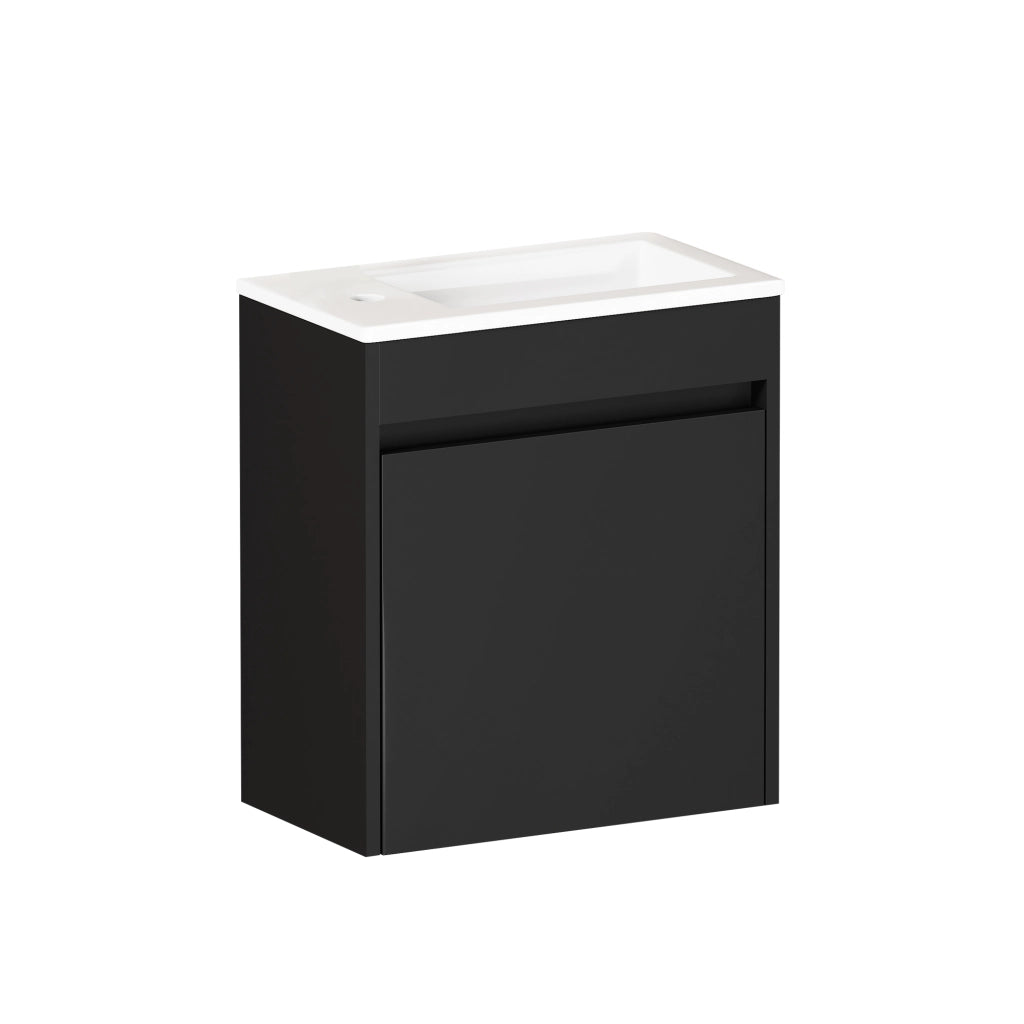 Armadietto Bagno con Anta Soft-Close ¨C MINIMAL ¨C Nero, 46 cm