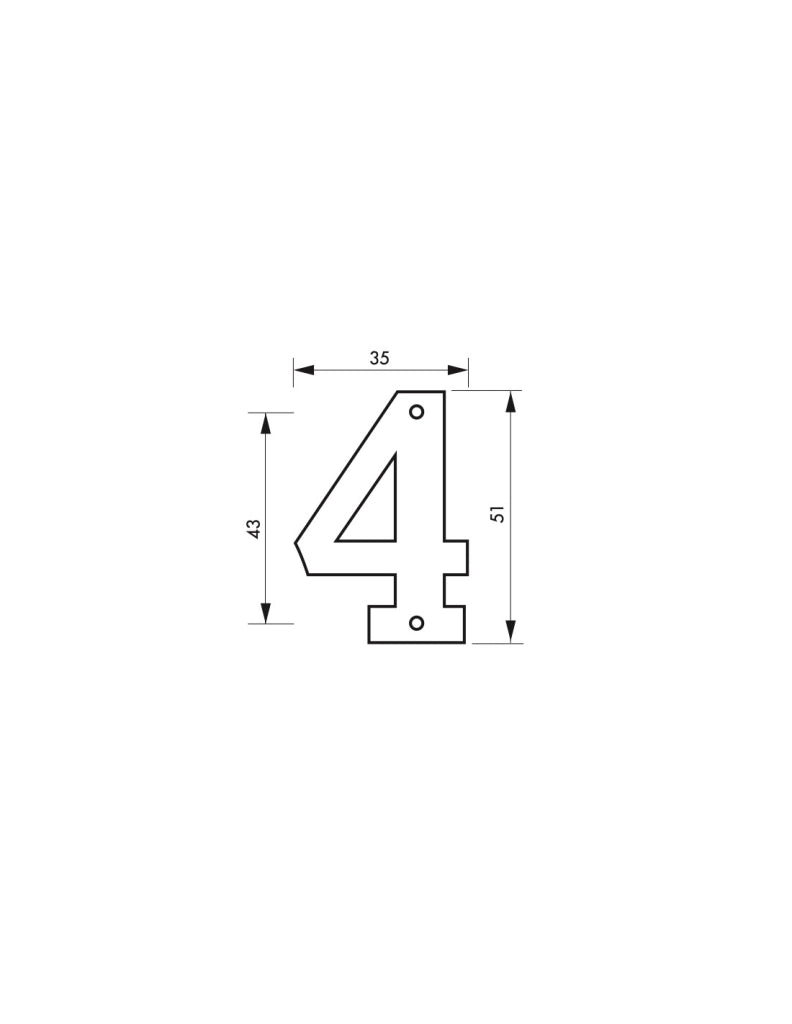 Numero "4" H 51 mm da avvitare – THIRARD