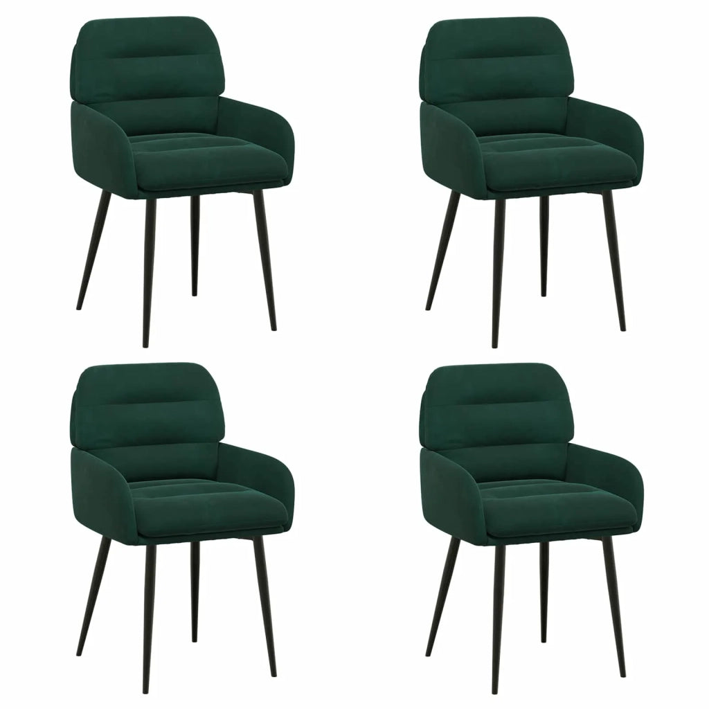 Sedie da pranzo 4 pz Velluto Verde Scuro 59 x 59,5 x 90 cm 3428239
