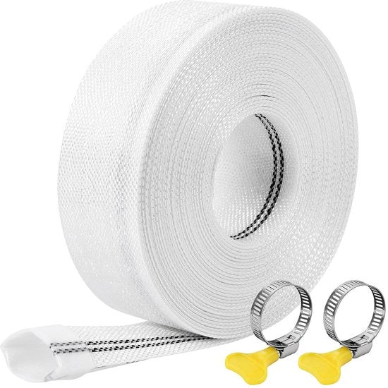 Slang Gewoven Platto - Slang Pompa con 2 Clip - Slang Industriale - Slang per Pompe a Cilindro - Irrigazione Giardino 25 mm/10 m - Slang Giardino