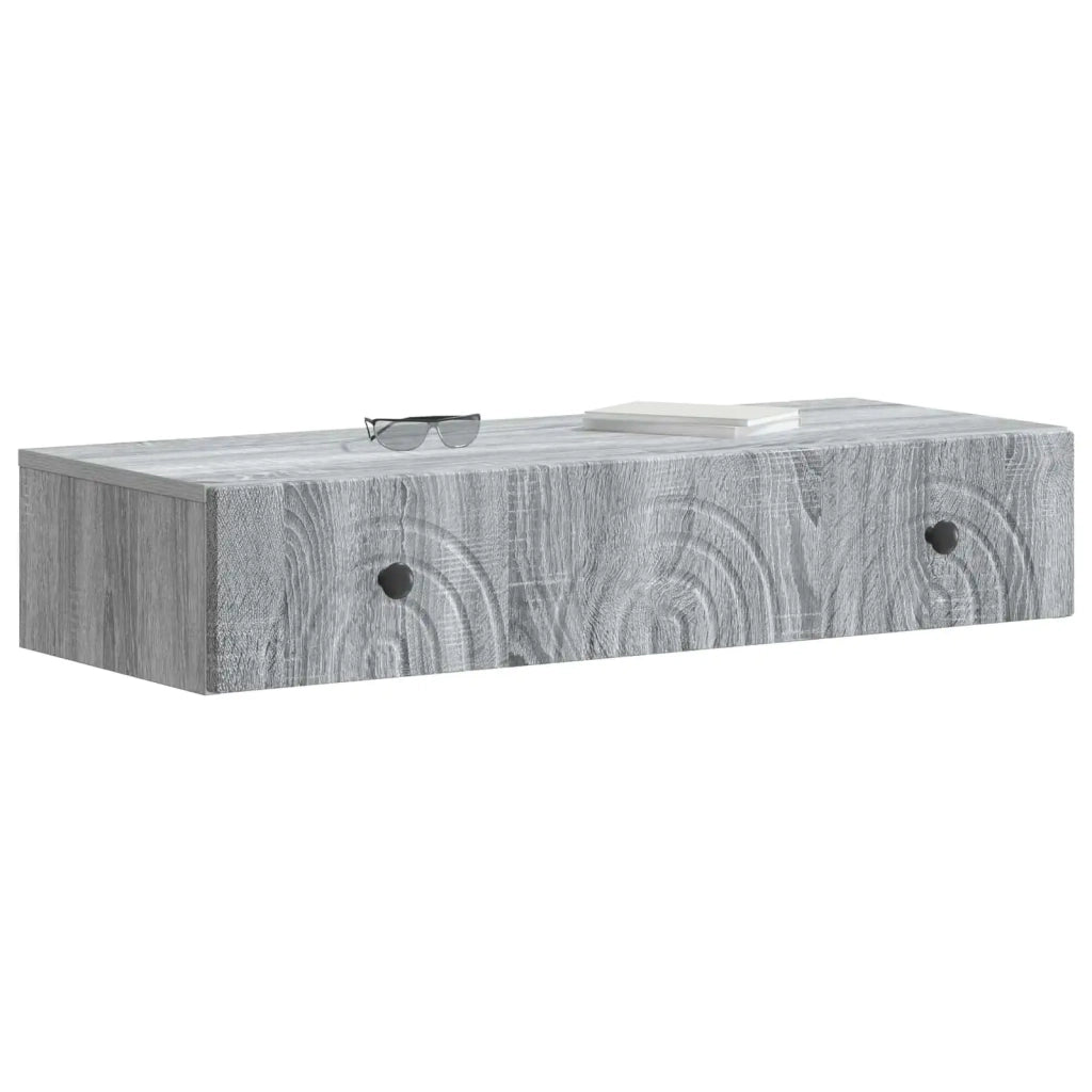 Tavolino da Parete Laterale 87,5 x 34,5 x 17 cm Grigio Sonoma 898161