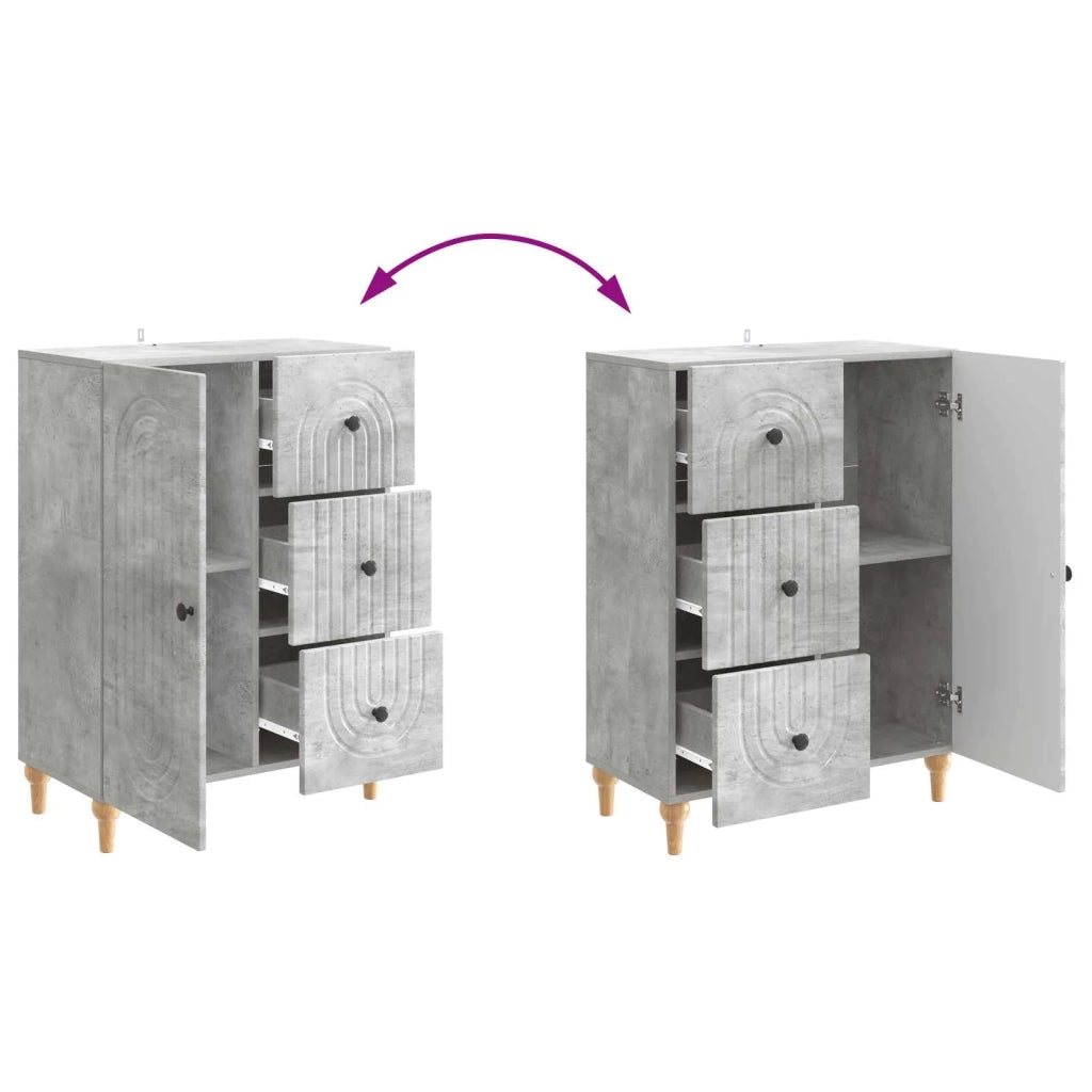 Credenza Grigio Cemento 66 x 34,5 x 90 cm Legno ingegnerizzato
