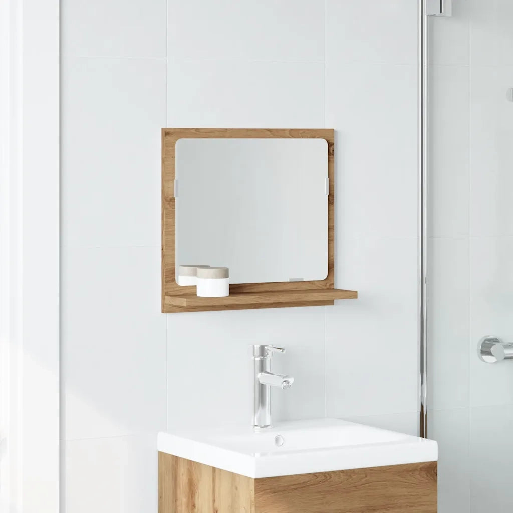 Mobile Bagno Specchio Rovere Artigianale 40x11x37 cm Truciolato 856188