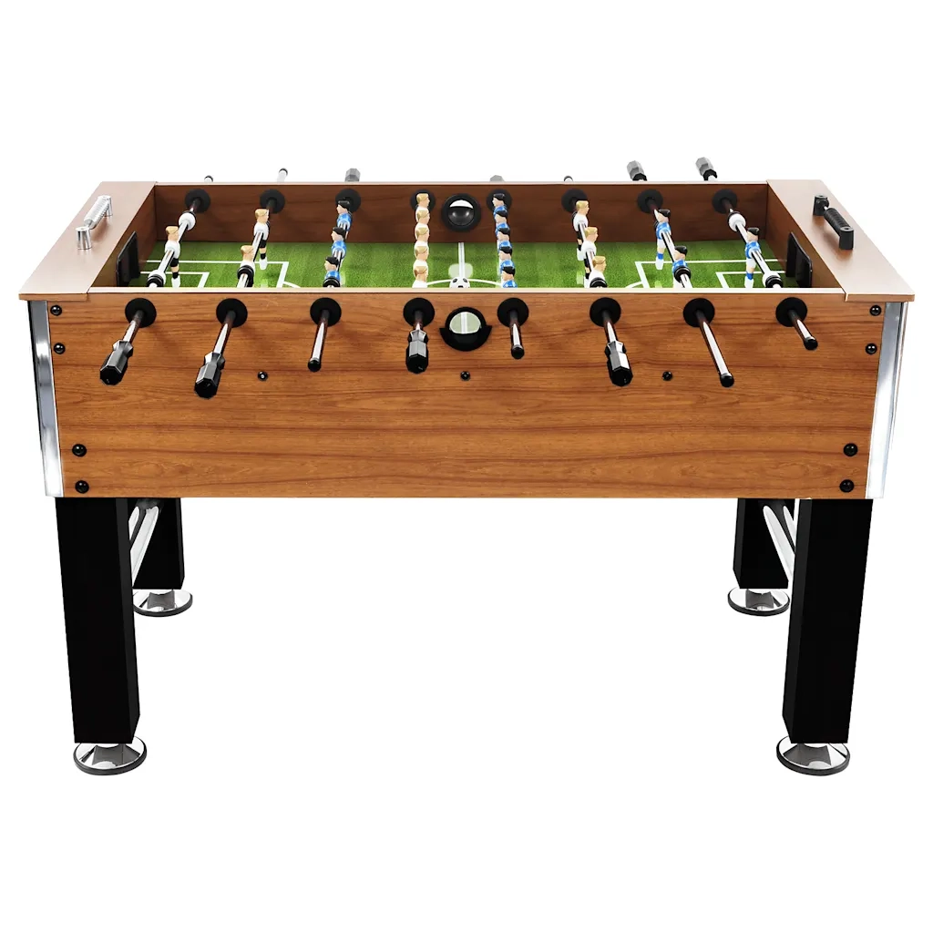 Tavolo Calcio Balilla Acciaio 140x74,5x87,5cm Marroncino e Nero CFW9450498
