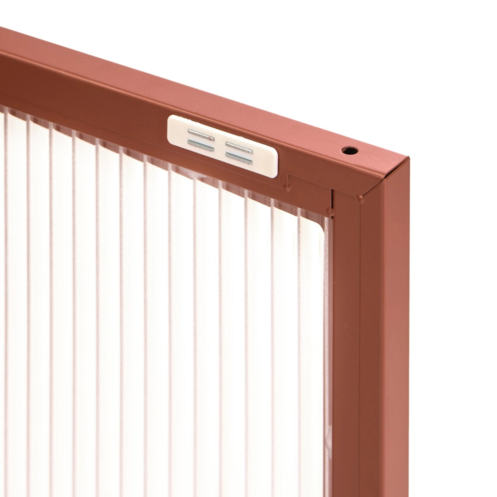 Credenza in acciaio con vetro scanalato, 2 ante, ripiani regolabili ruggine ripiani regolabili design moderno e industriale