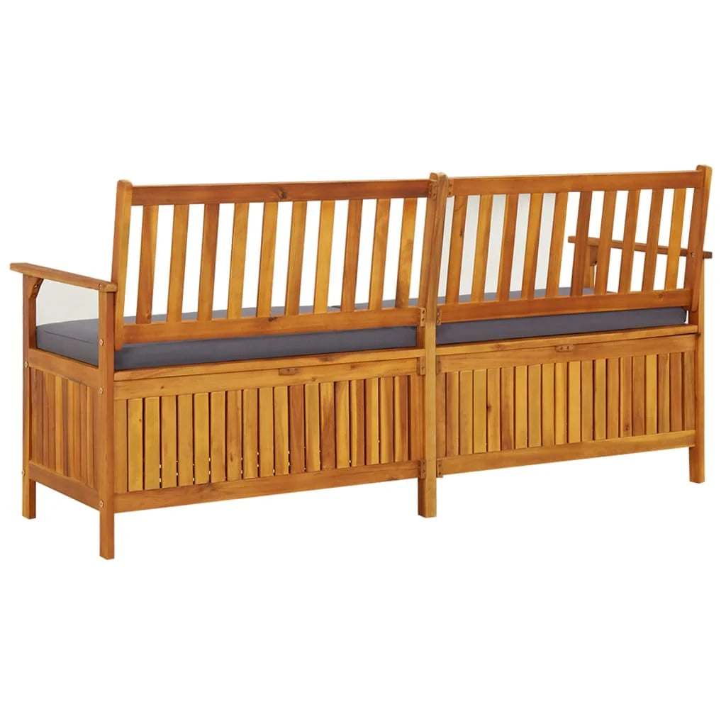 Panca da giardino mobili da esterno per patio panca contenitore da terrazza con cuscino 170 cm legno massello di acacia 02_0011801