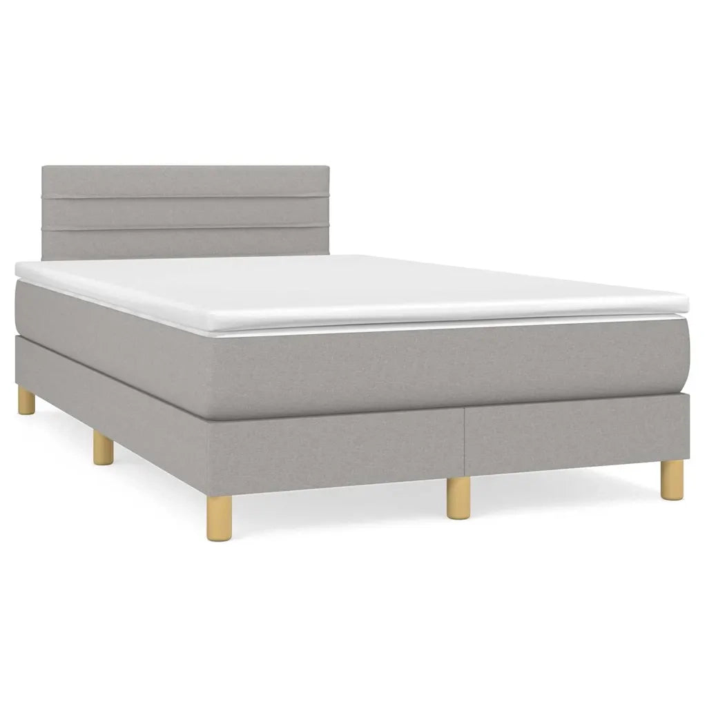 Letto a Molle Materasso e LED Grigio Chiaro 120x190 cm Tessuto 3270095