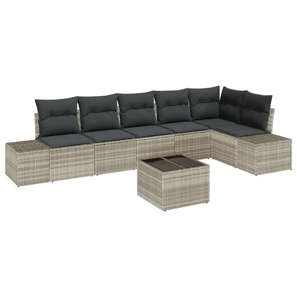 Set Divano da Giardino Grigio chiaro polyrattan 3355761