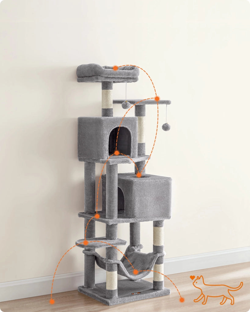 Tiragraffi Valora in tessuto di peluche grigio chiaro x4