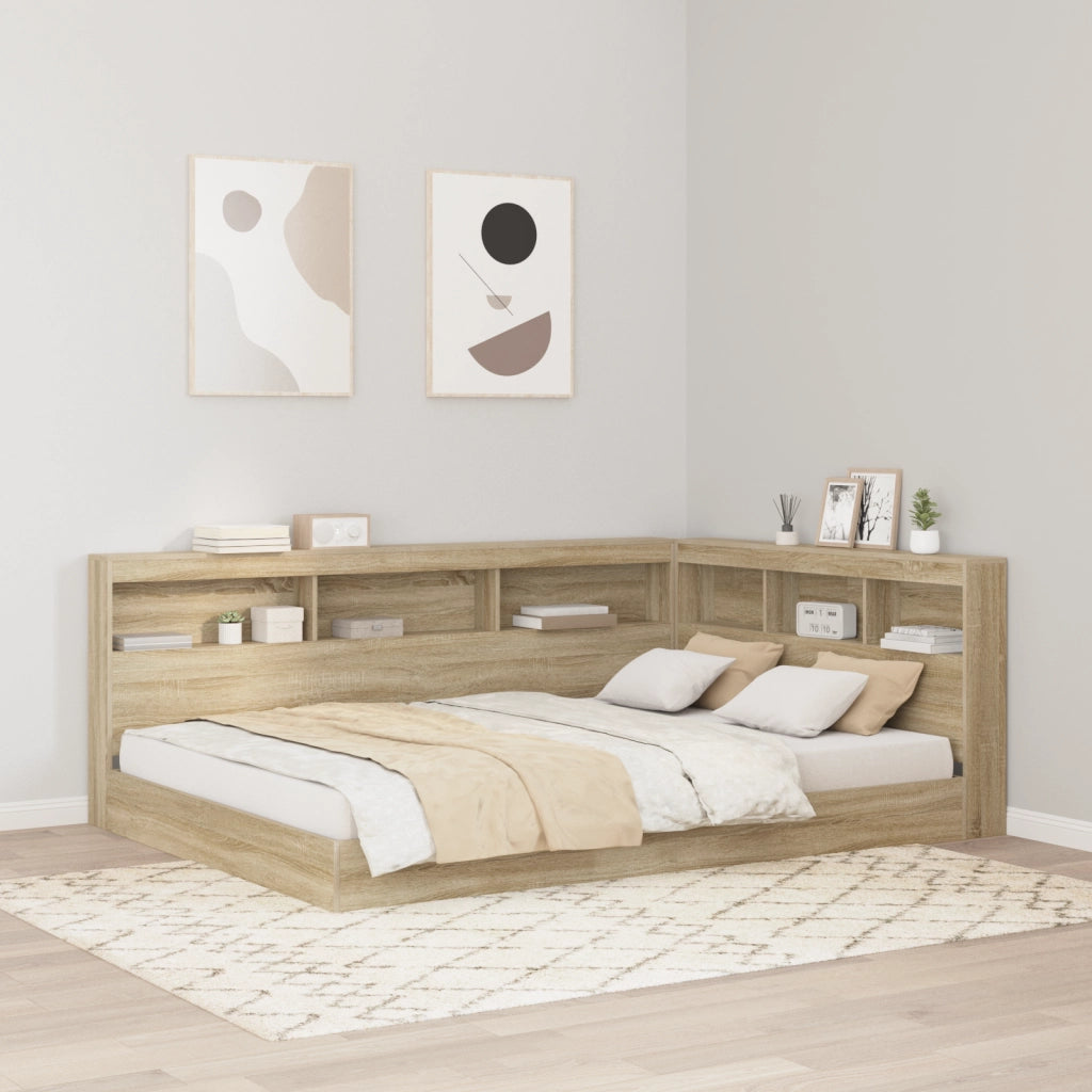 Letto a libreria Rovere Sonoma 160x200 cm Legno ingegnerizzato