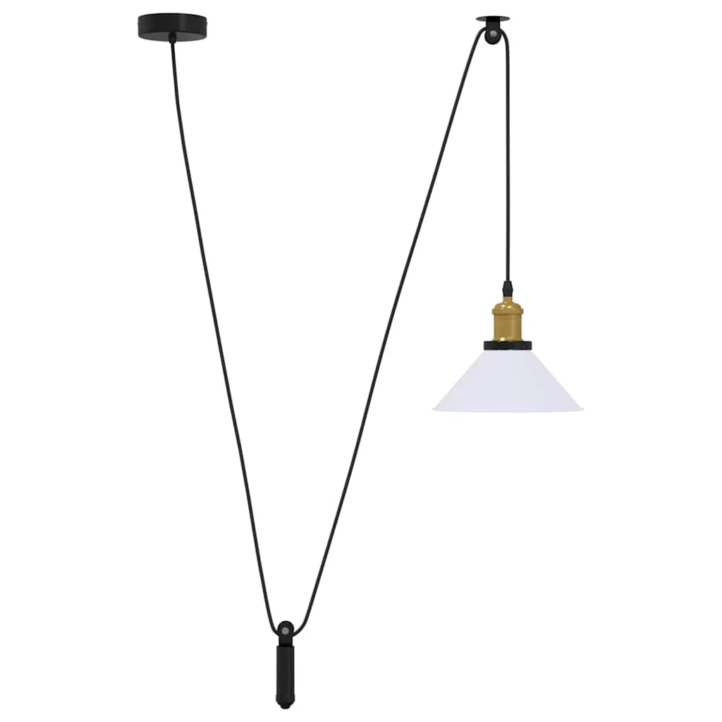 Lampada a sospensione vintage altezza regolabile 22 x 10 cm design d'interni accogliente metallo bianco lucido 02_0058017