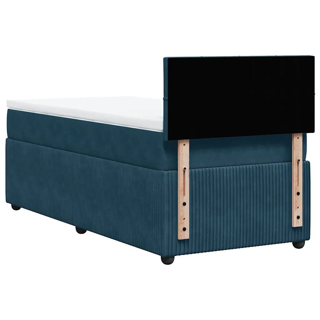 Giroletto a Molle con Materasso Blu 90x190 cm in Velluto