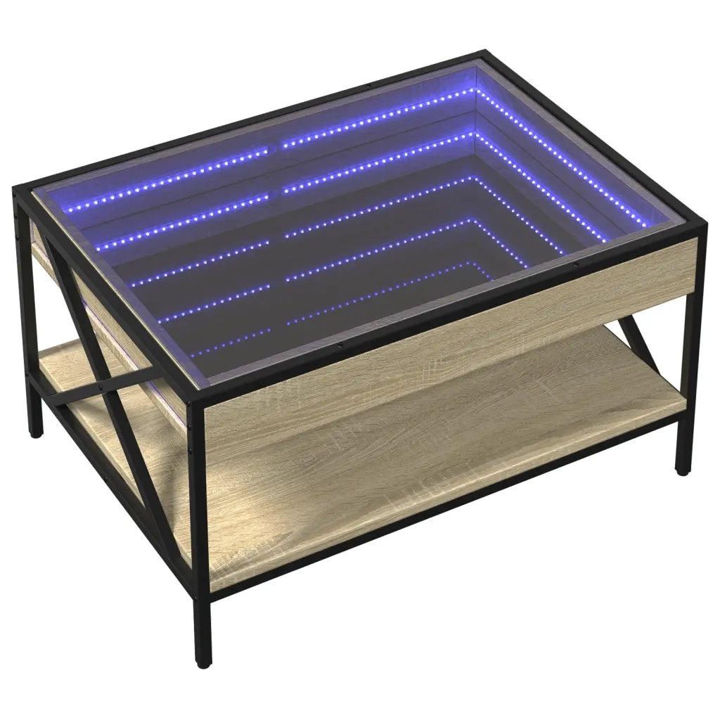 Tavolino da Salotto con LED Infinity Rovere Sonoma 70x50x38 cm 847703