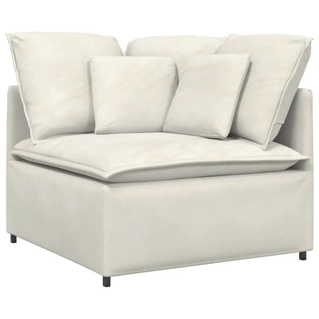 Modulo Angolare Divano Modulare con Cuscini Crema 100 cm CFW3443610