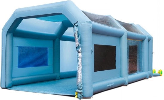 Cabina di spruzzo gonfiabile - Cabina di verniciatura - Portatile - 5,8x2,3 m - Blu