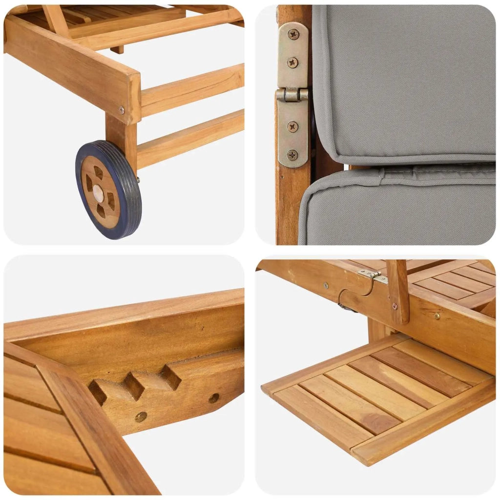 Lettino da sole 100% Poliestere Teak Solido 42032674