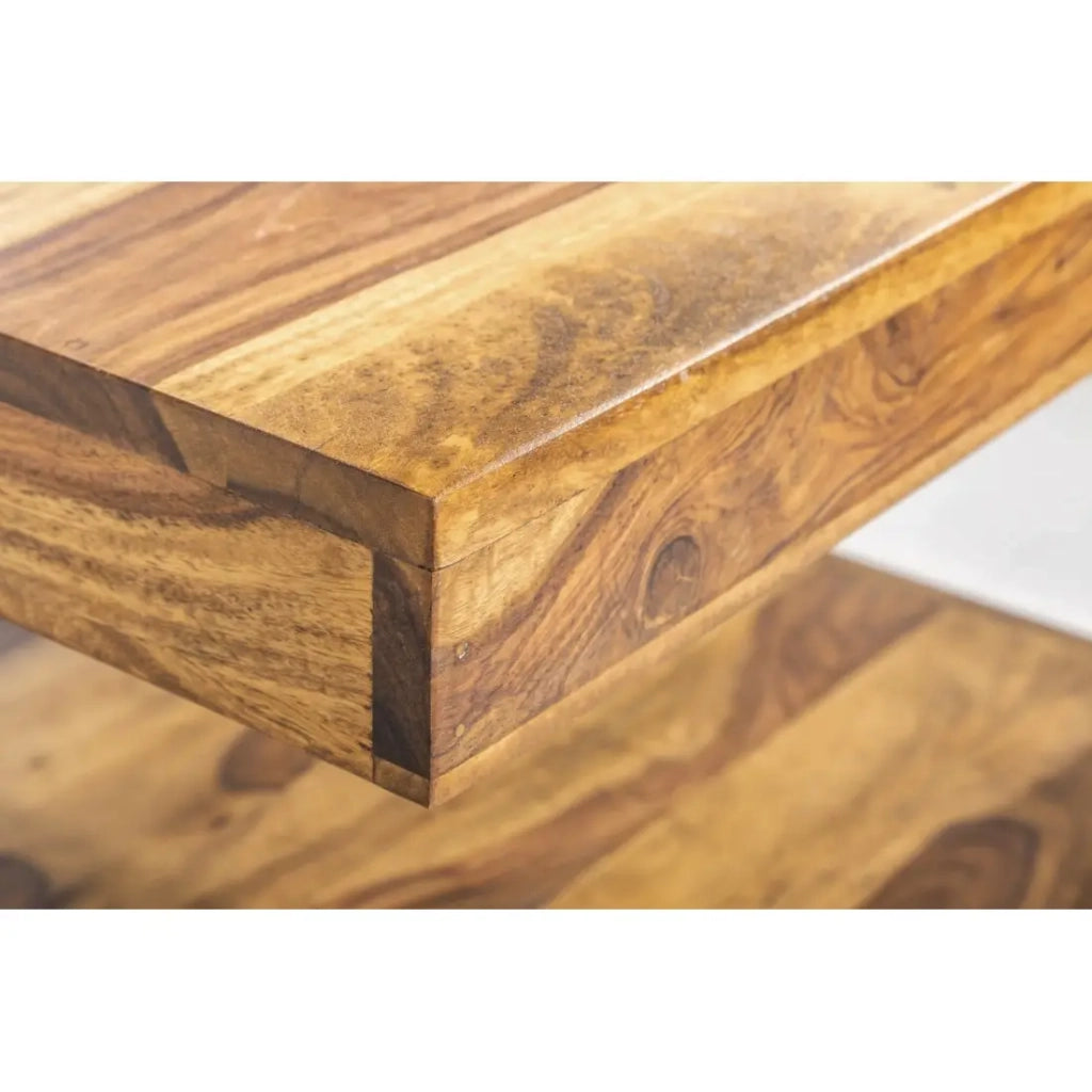 Tavolino GRADI 45 cm in legno massiccio di Sheesham - Tavolino quadrato compatto con vano portaoggetti