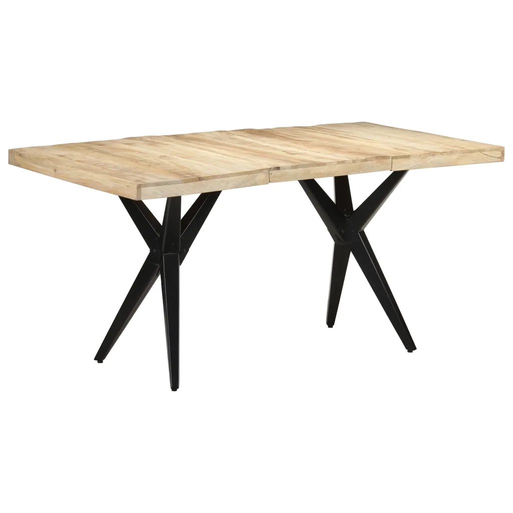 Tavolo da Pranzo 160x80x76 cm in Legno Massello di Mango Grezzo cod mxl 65526