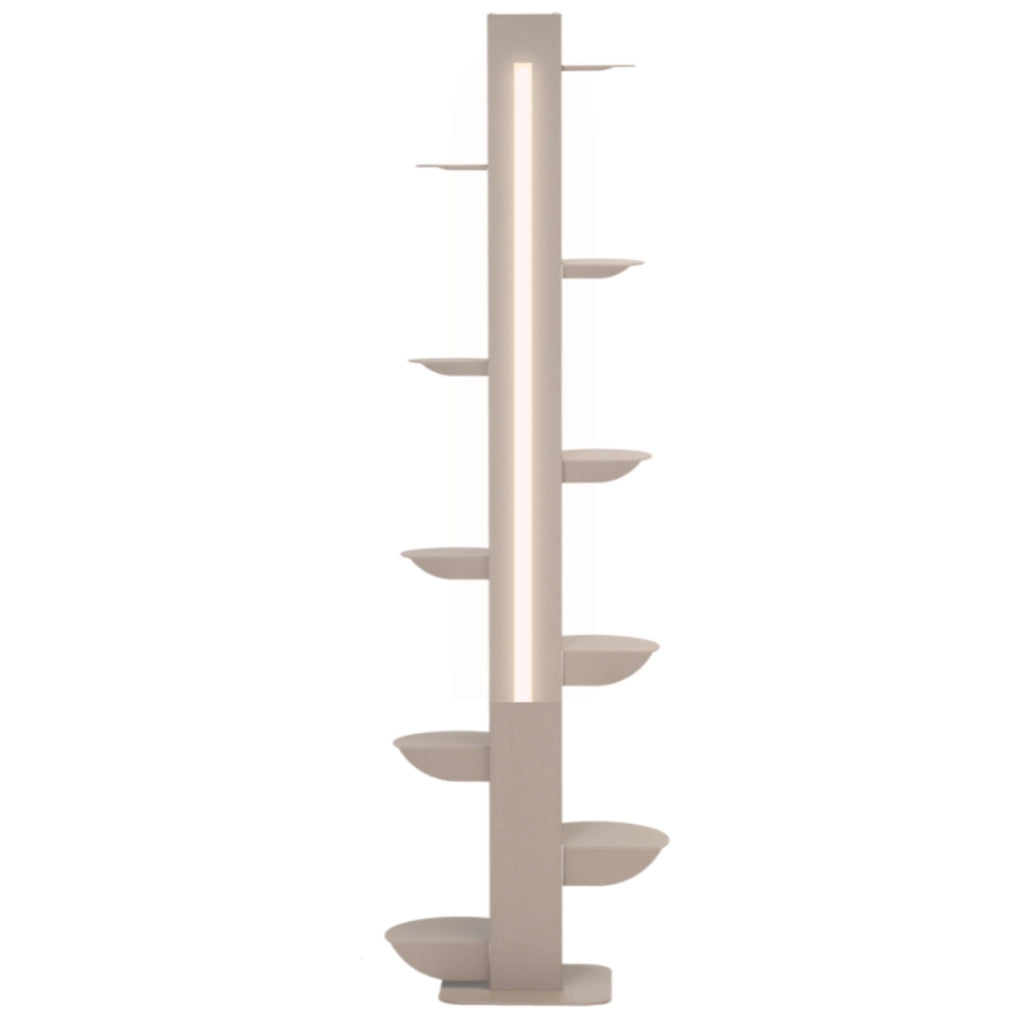 ALUBOX HYDRA Porta Piante Da Esterno E Interno A Colonna Autoportante Illuminato 167X49X30 Cm Porta Vasi Da Interno E Esterno Con Telaio In Alluminio E 10 Mensole 15,2 Kg