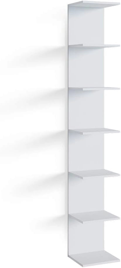 Libreria da parete Paolo, Bianco, 30 x 190 cm, montabile per riporre libri e decorazioni
