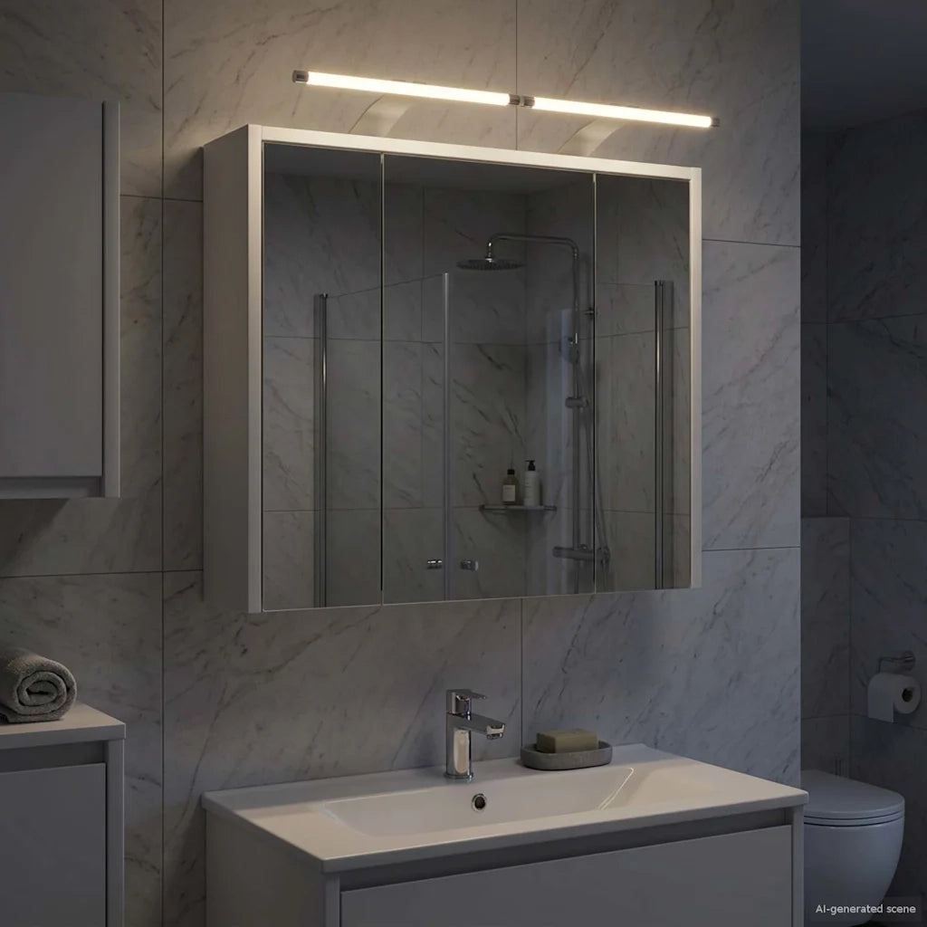 Mobiletto per specchio da bagno Bianco 63,5 x 16 x 62,5 cm