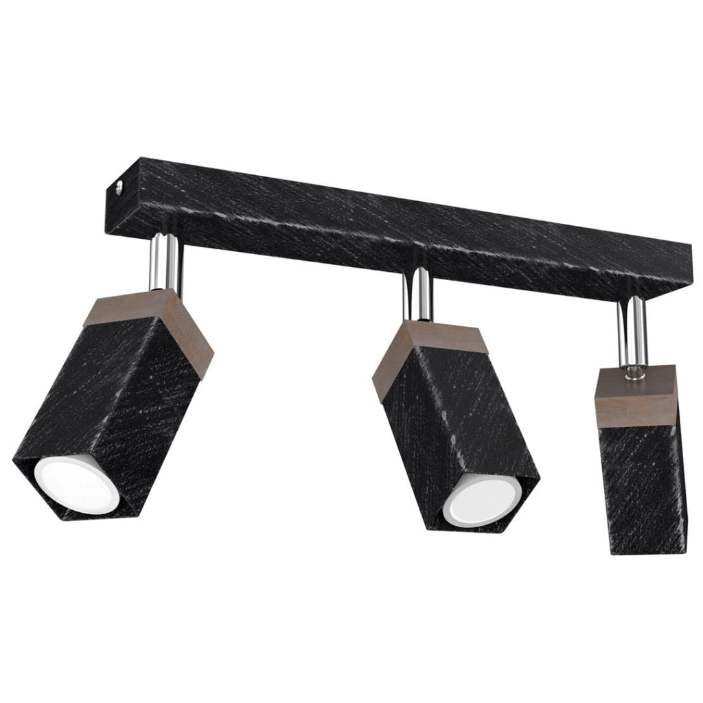 Plafoniera Milagro Solo 3xGU10 40W nera legno 30cm