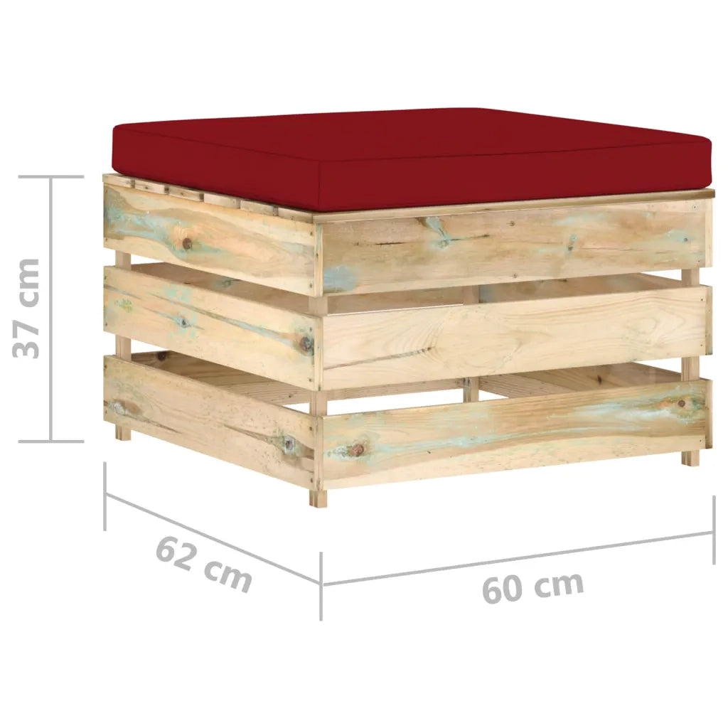 Set Divani da Giardino con Cuscini 2 pz Legno Impregnato Verde cod mxl 42773